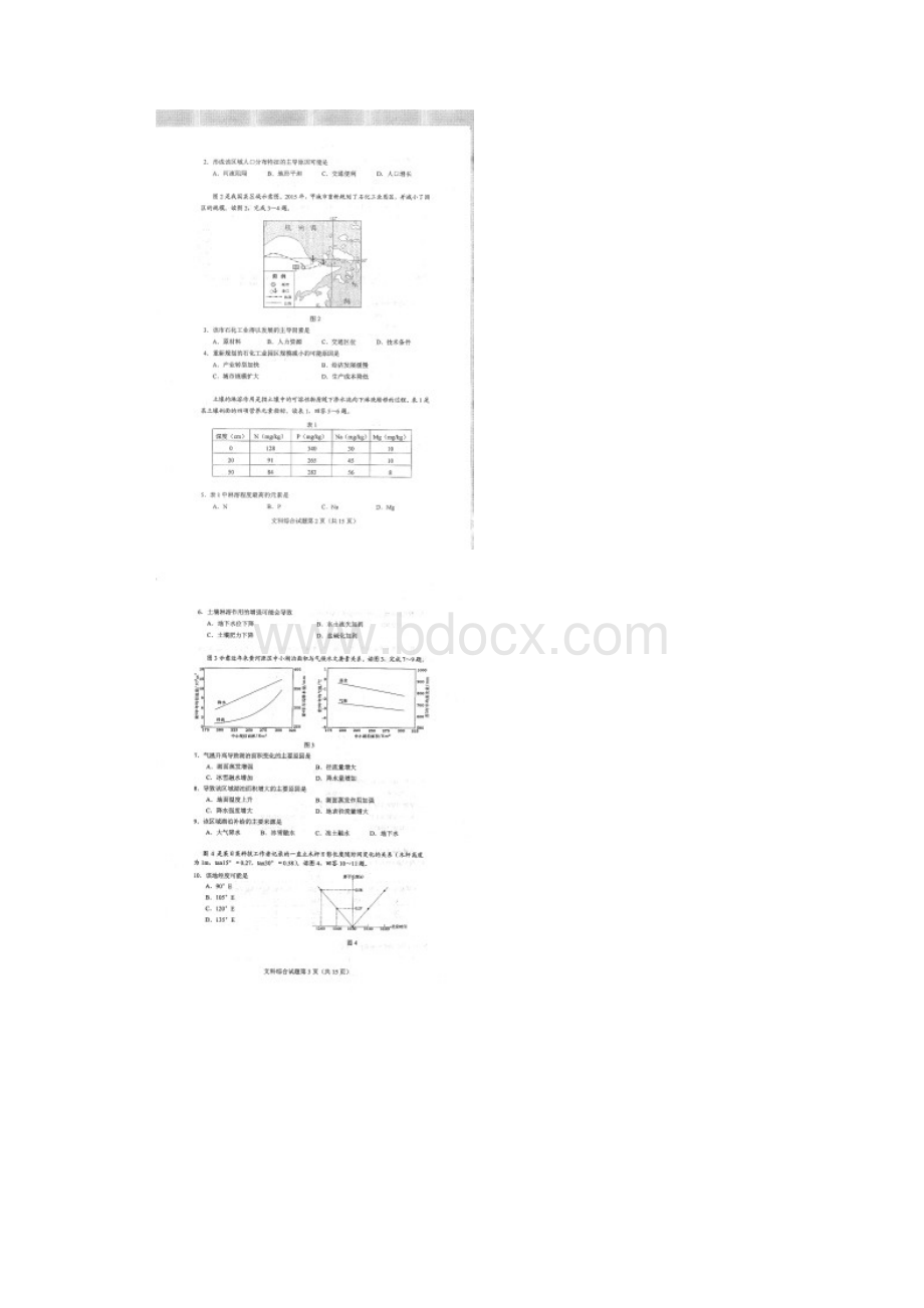 重庆市届高三上学期第一次诊断考试文科综合试题 扫描版无答案.docx_第2页