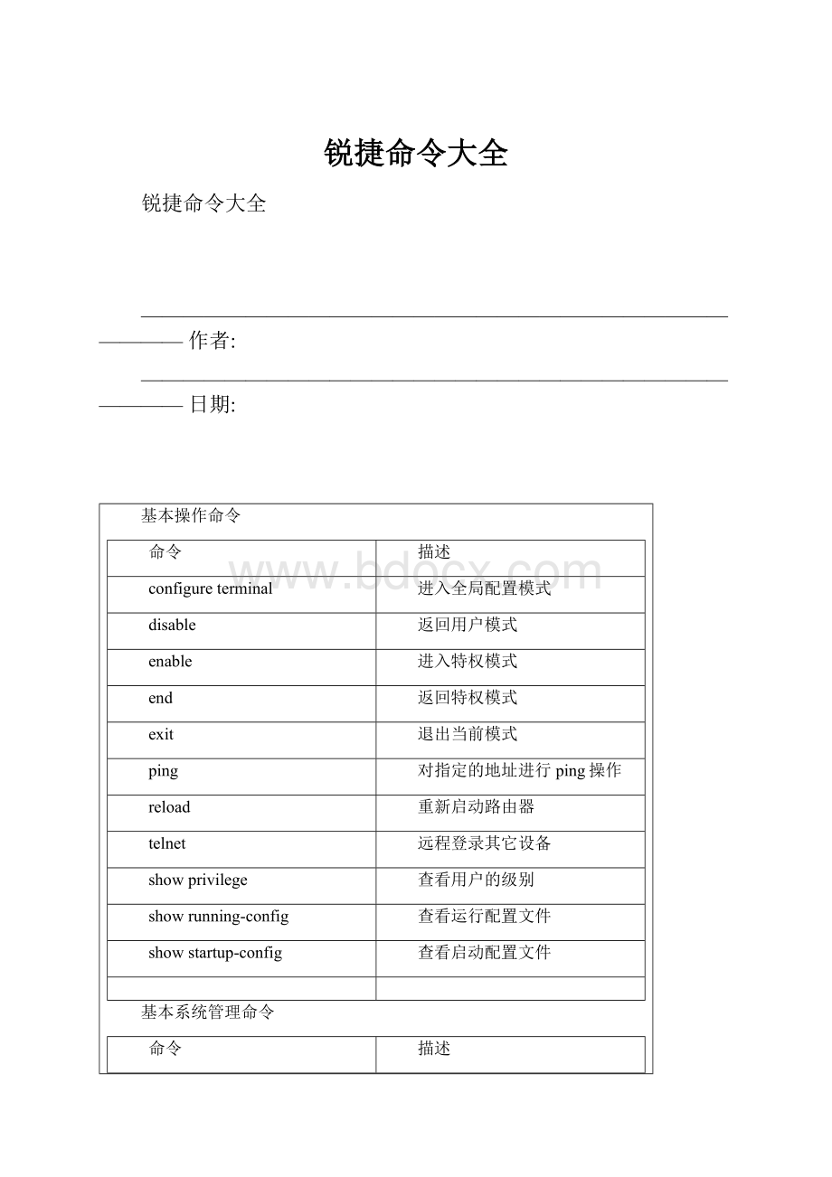 锐捷命令大全.docx_第1页