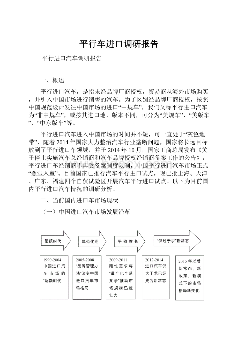 平行车进口调研报告.docx_第1页