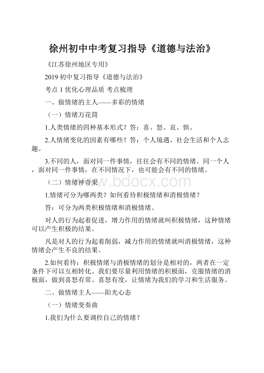 徐州初中中考复习指导《道德与法治》.docx_第1页