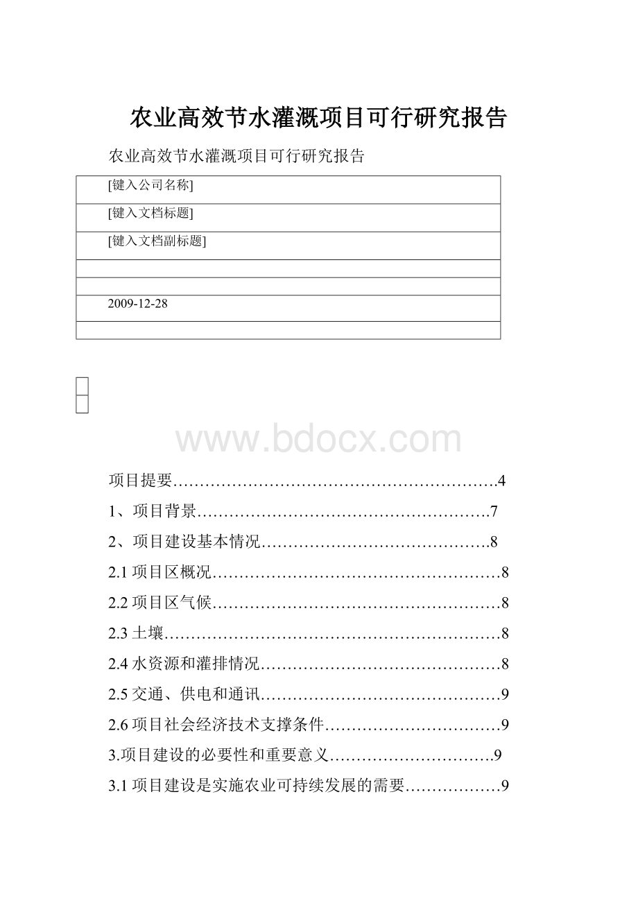 农业高效节水灌溉项目可行研究报告.docx