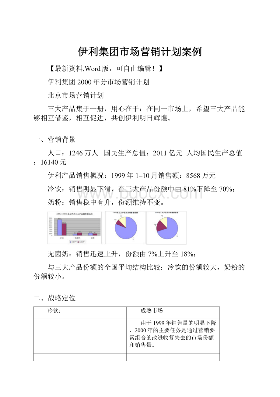 伊利集团市场营销计划案例.docx