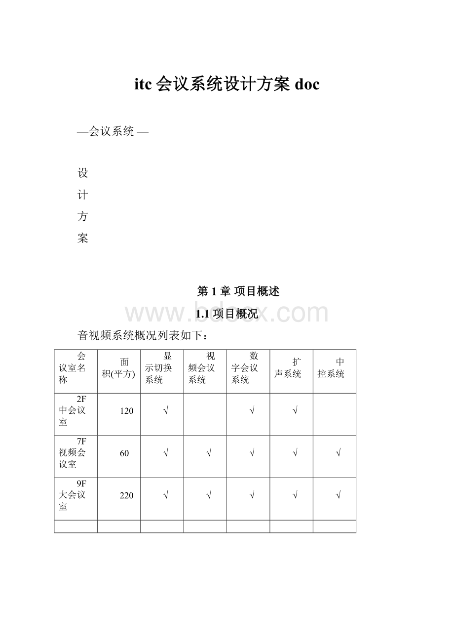 itc会议系统设计方案doc.docx