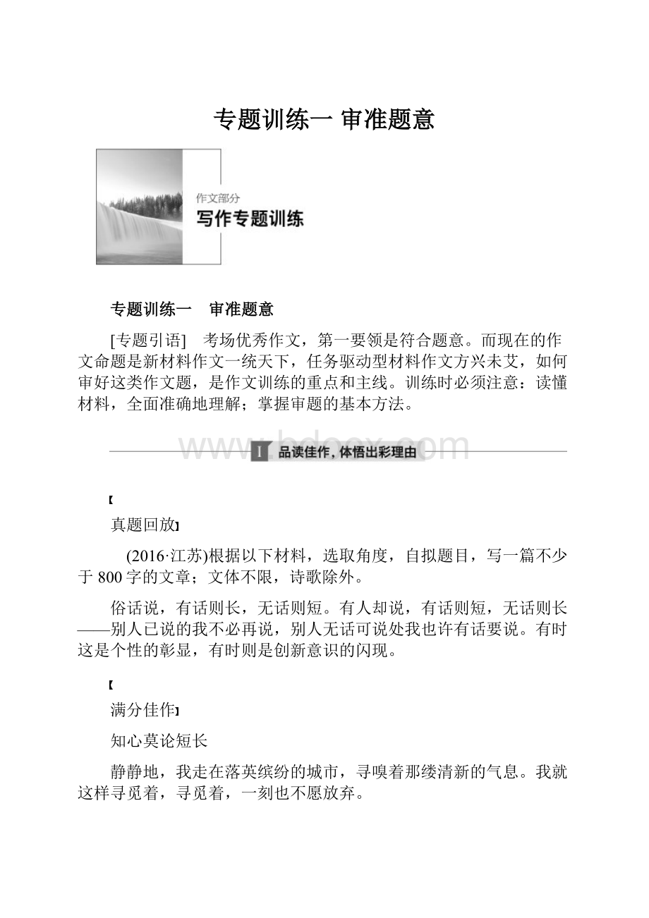 专题训练一 审准题意.docx_第1页