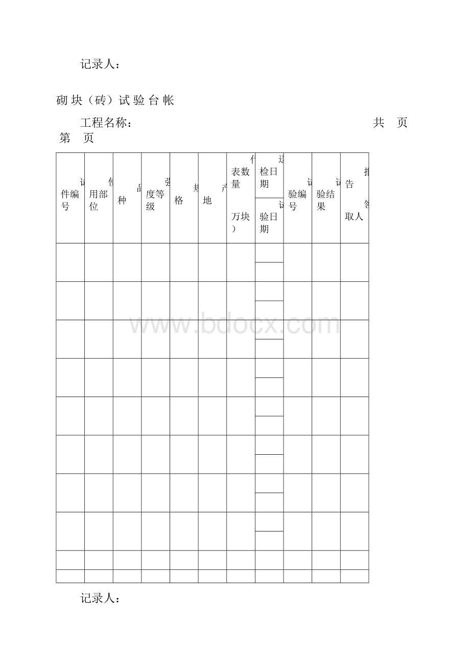 建筑工程试验台帐.docx_第3页