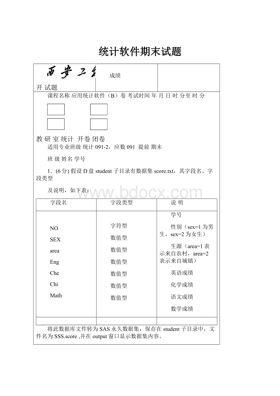 统计软件期末试题.docx_第1页