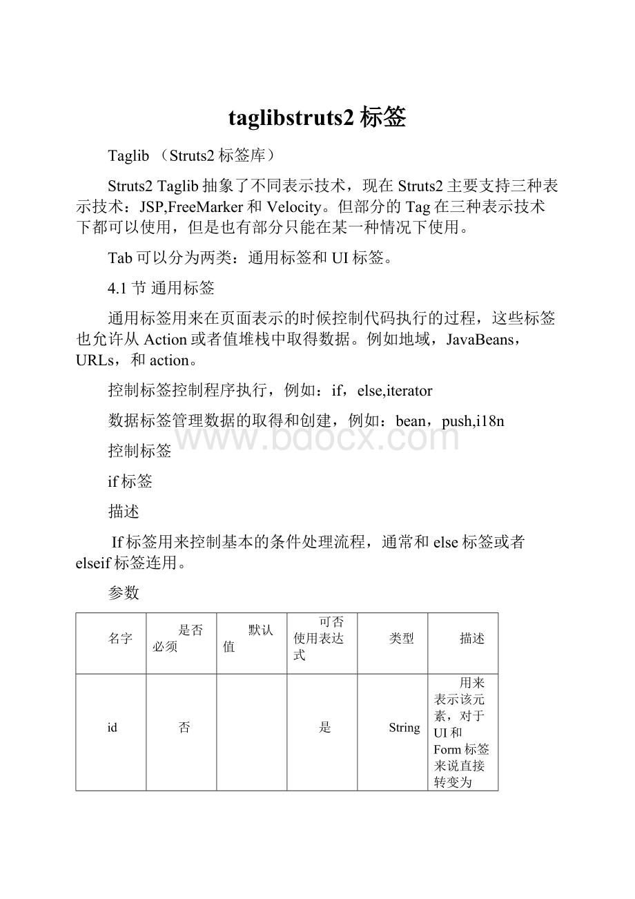 taglibstruts2标签.docx