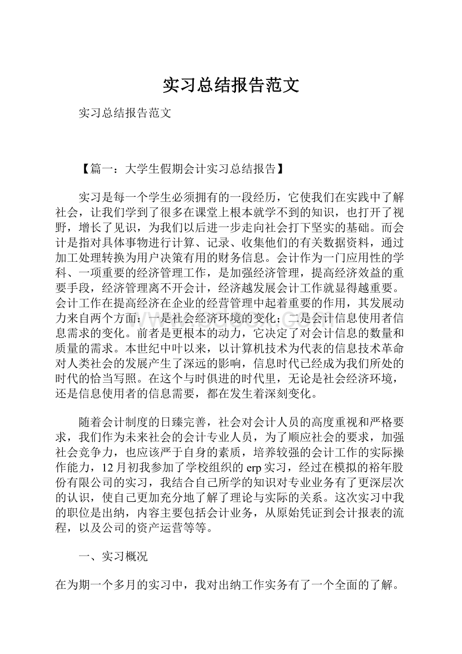 实习总结报告范文.docx