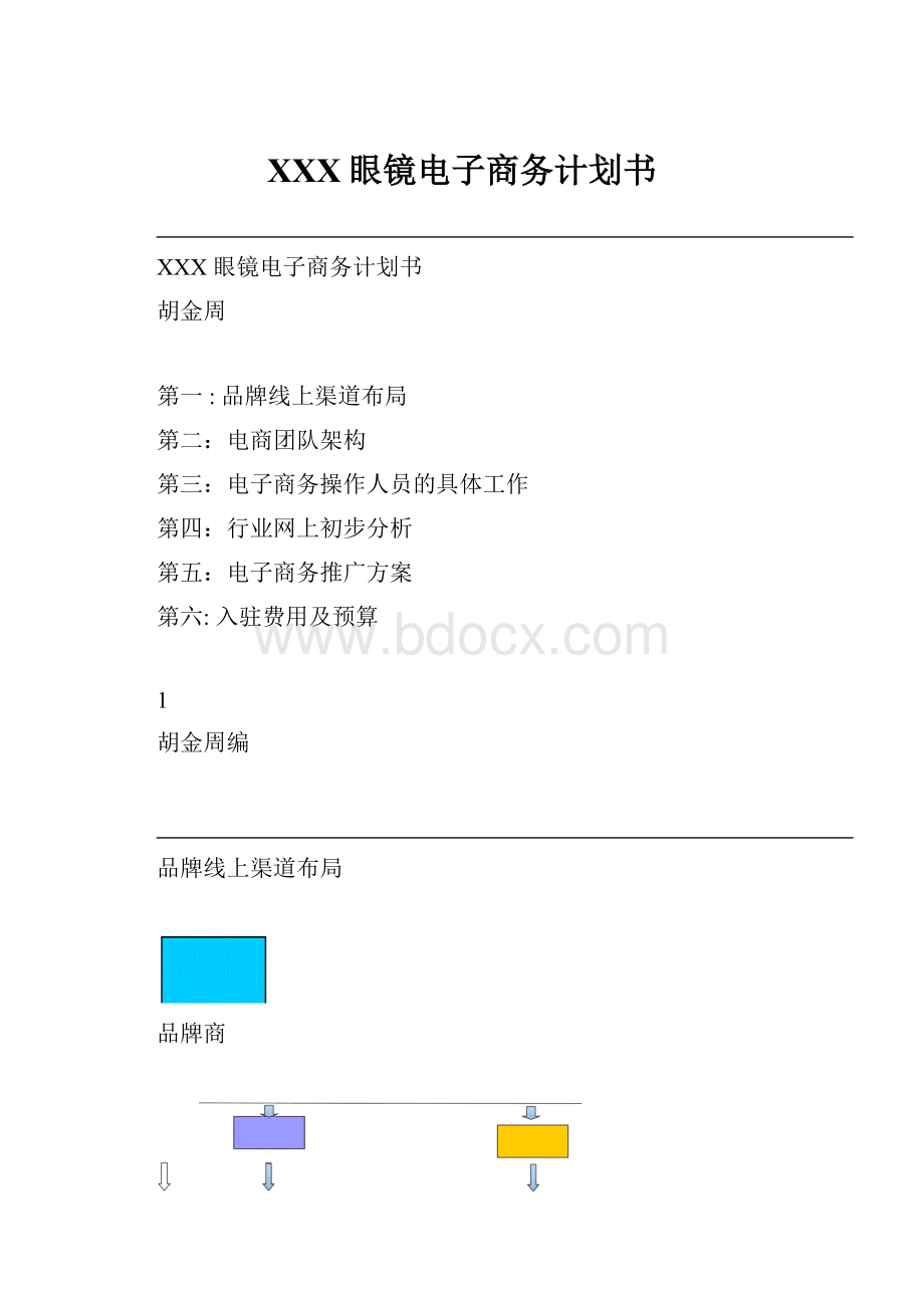 XXX眼镜电子商务计划书.docx