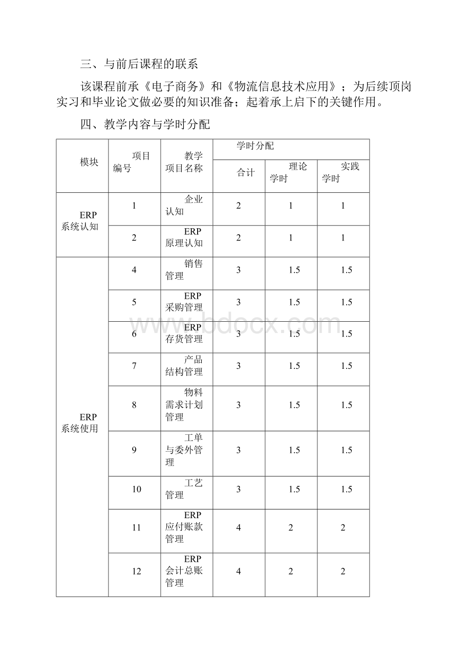 ERP原理与应用课程标准.docx_第3页