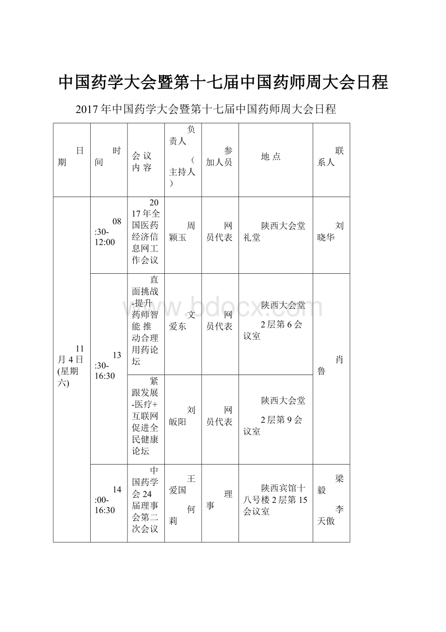 中国药学大会暨第十七届中国药师周大会日程.docx_第1页