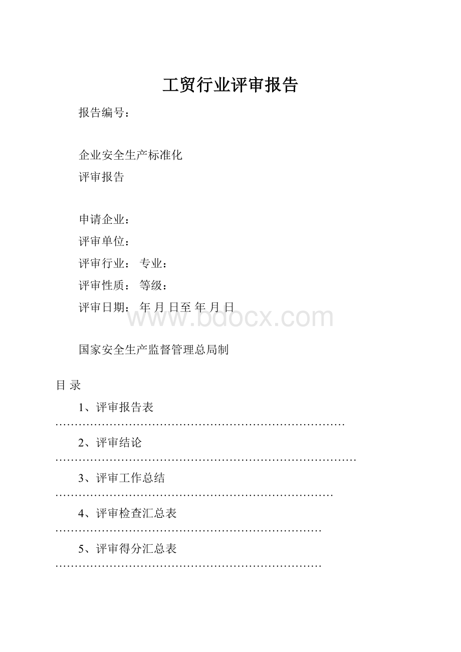 工贸行业评审报告.docx