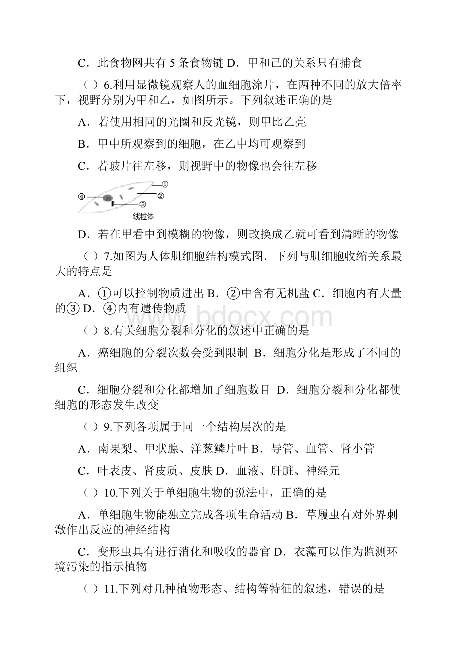 广东省初中生物毕业生学业考试模拟试题4.docx_第2页