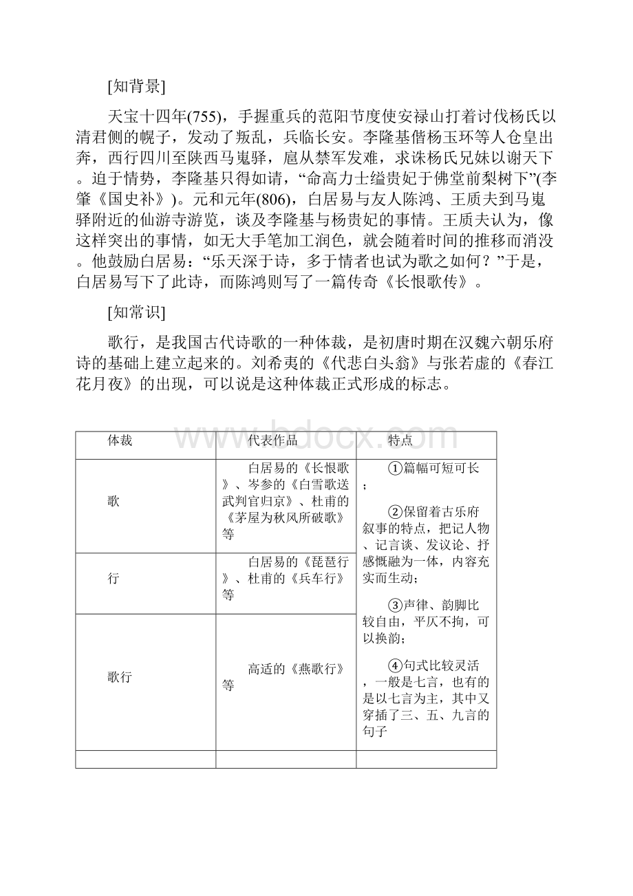 高中语文第一单元第一课长恨歌教学案新人教版选修《中国古代诗歌散文欣赏》.docx_第2页