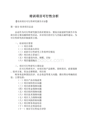 培训项目可行性分析.docx