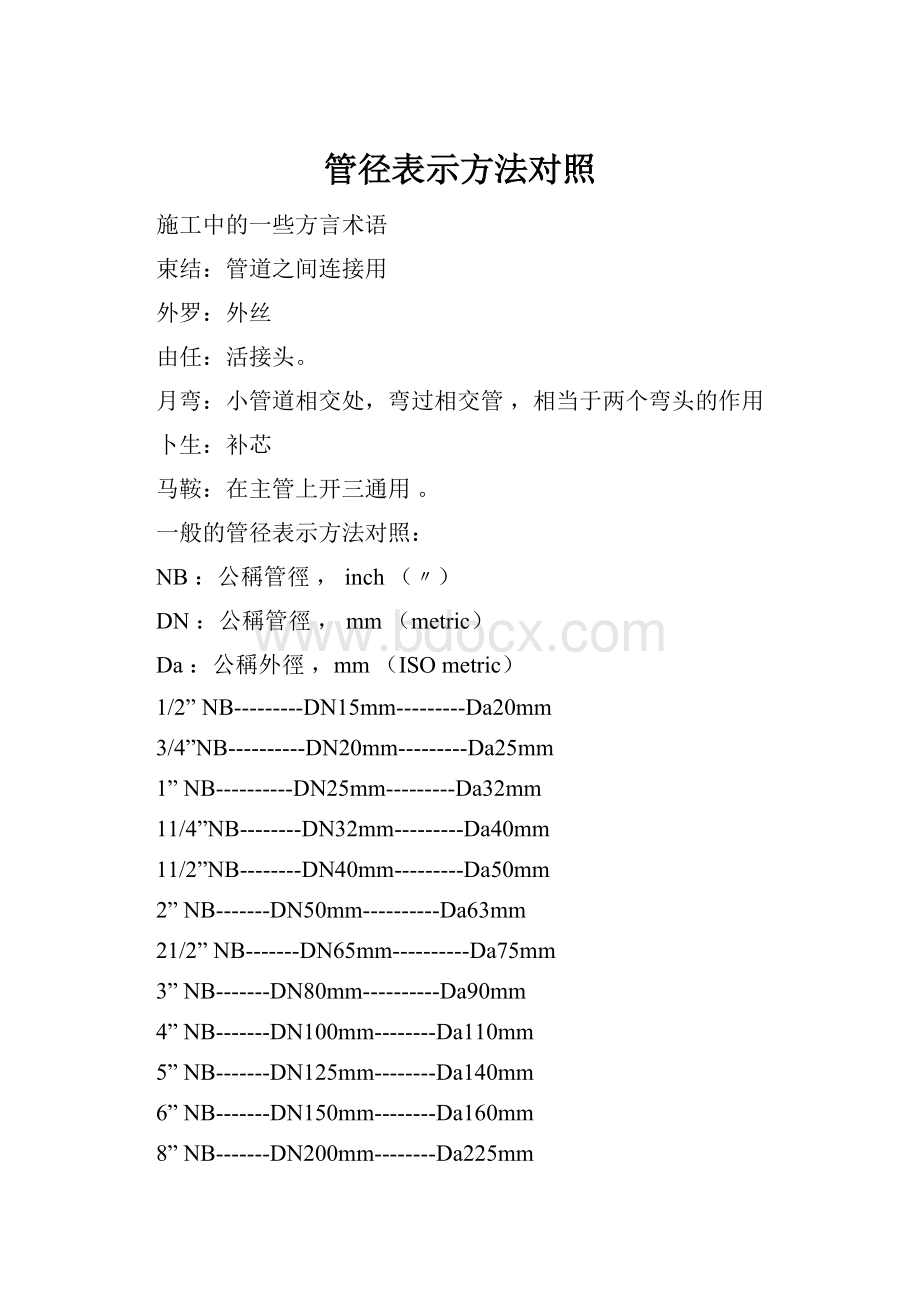 管径表示方法对照.docx_第1页