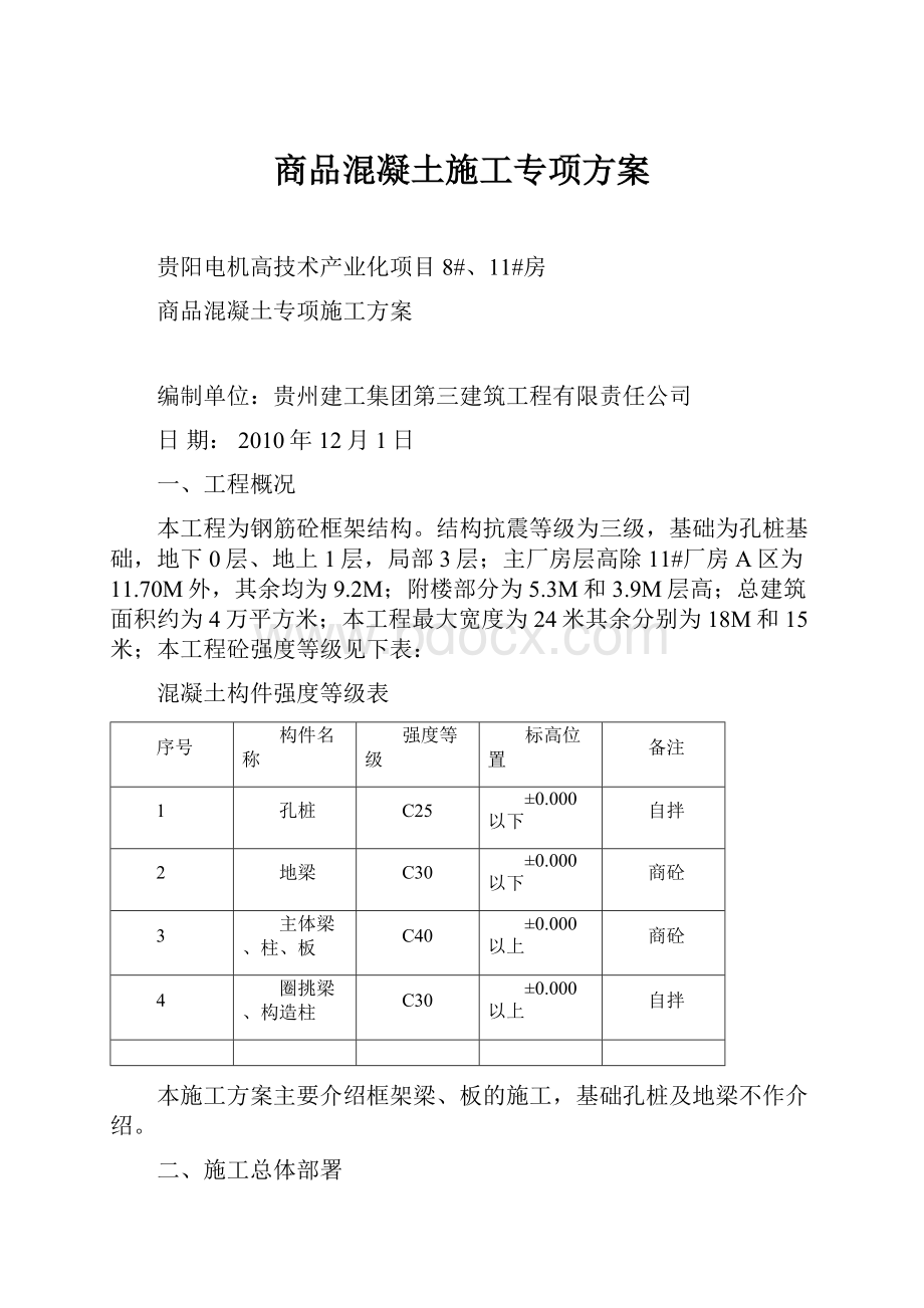 商品混凝土施工专项方案.docx