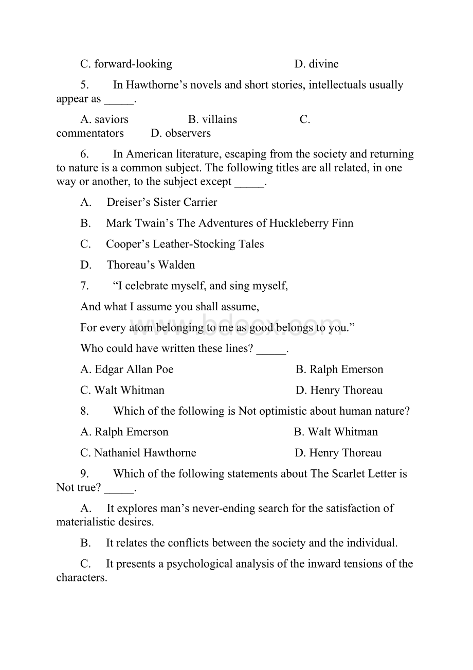 美国文学本科试题.docx_第3页