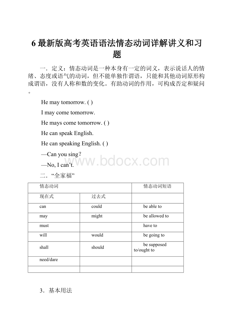 6最新版高考英语语法情态动词详解讲义和习题.docx_第1页