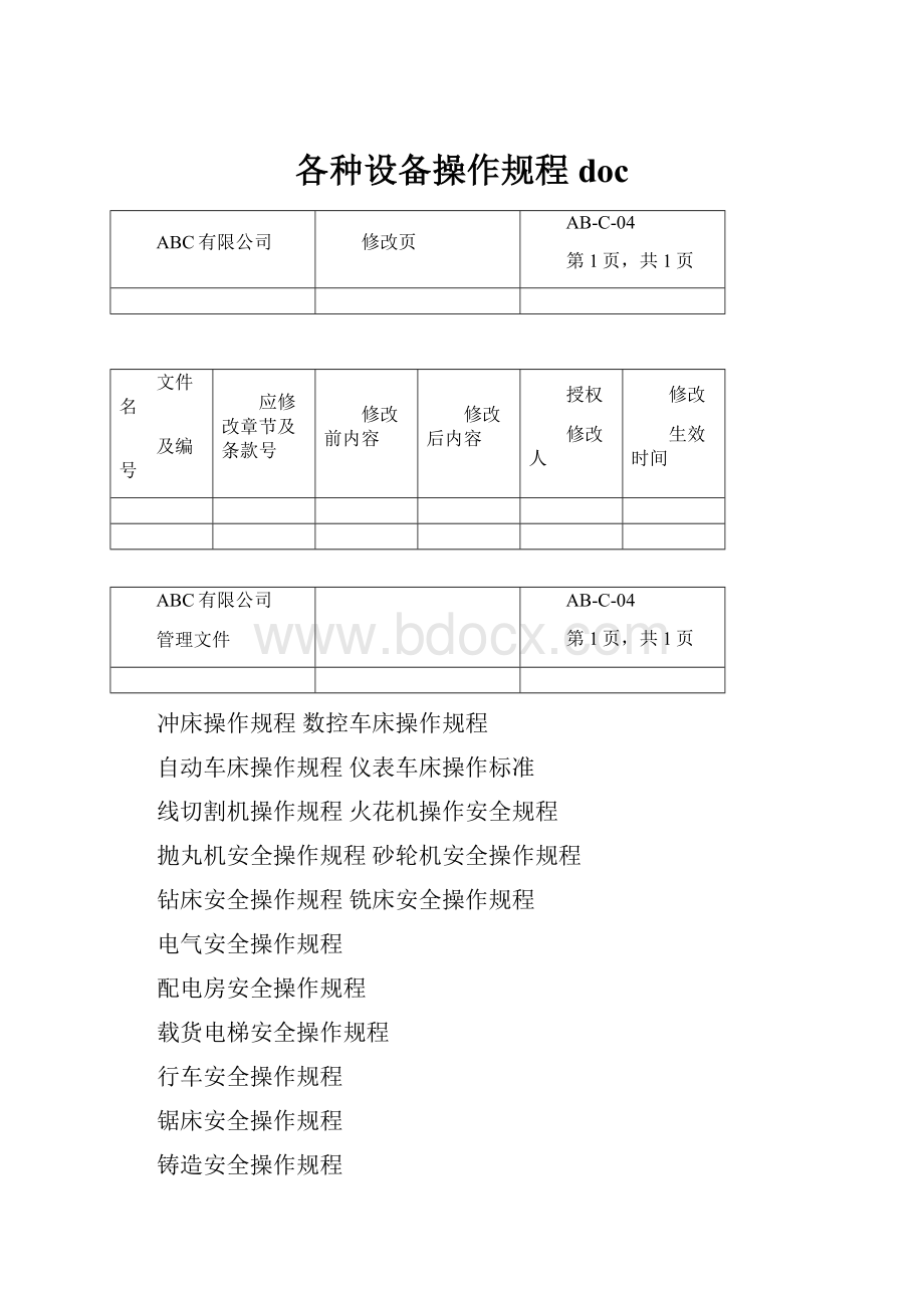 各种设备操作规程doc.docx_第1页