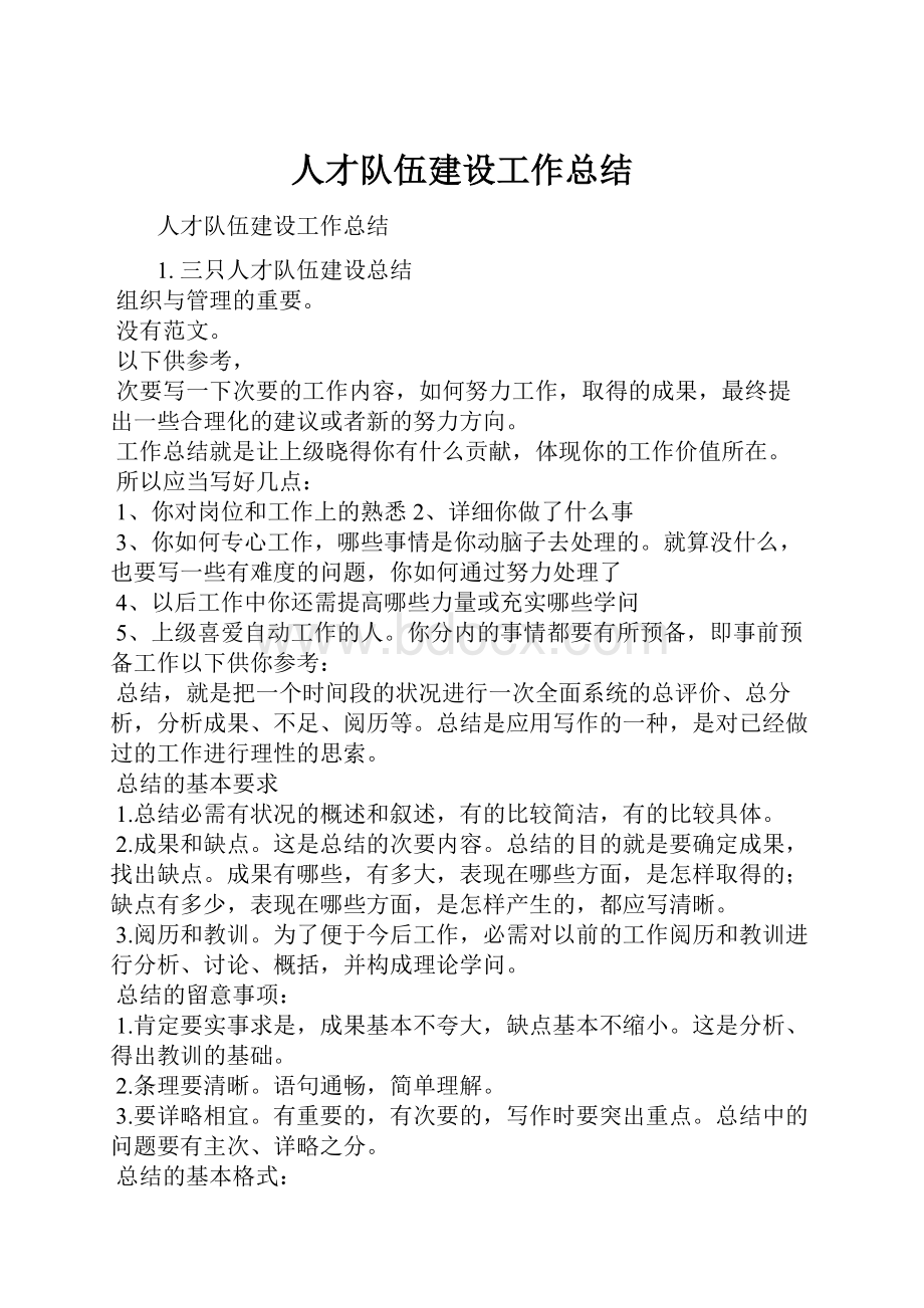 人才队伍建设工作总结.docx_第1页