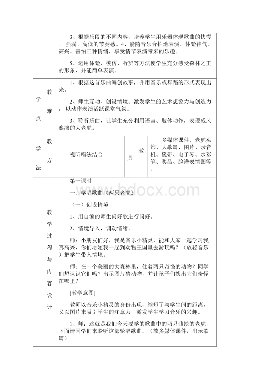 人音版小学音乐二年级下册《兽王》教学实录及教学反思精编版.docx_第2页