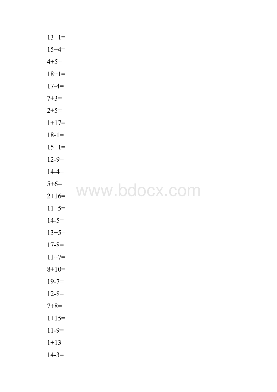 小学一年级数学20以内加减法道计算题.docx_第2页