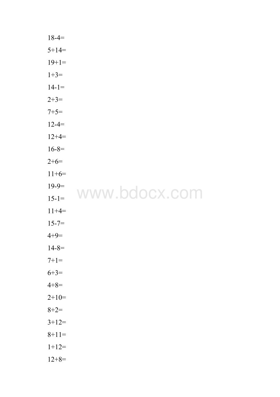 小学一年级数学20以内加减法道计算题.docx_第3页