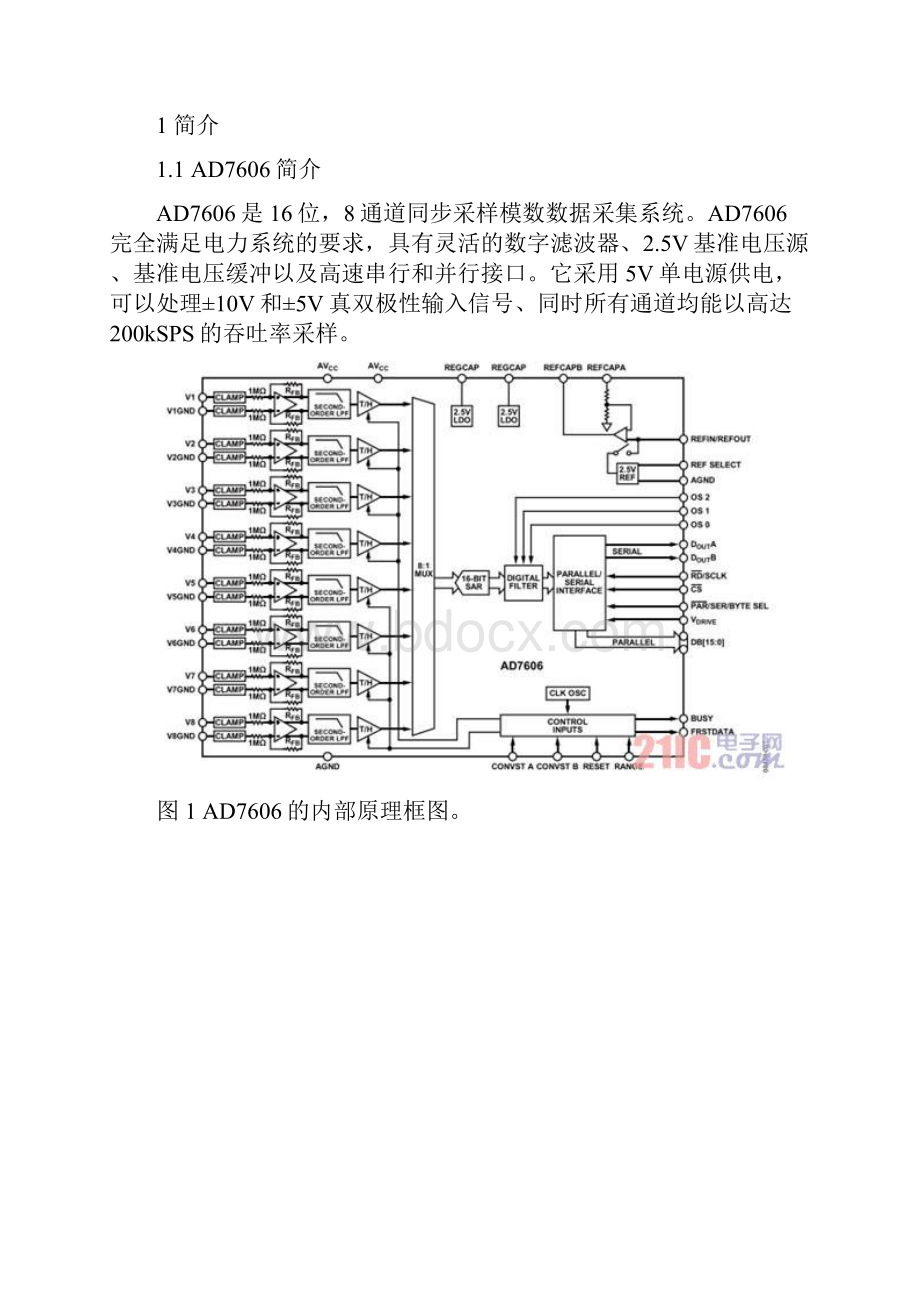 电力系统中多通道同步采样AD7606与浮点DSP通信的设计与实现.docx_第2页