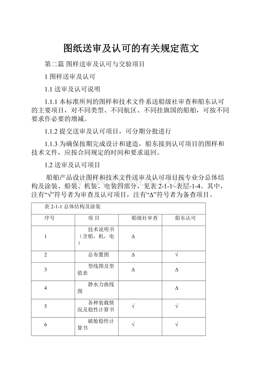 图纸送审及认可的有关规定范文.docx_第1页