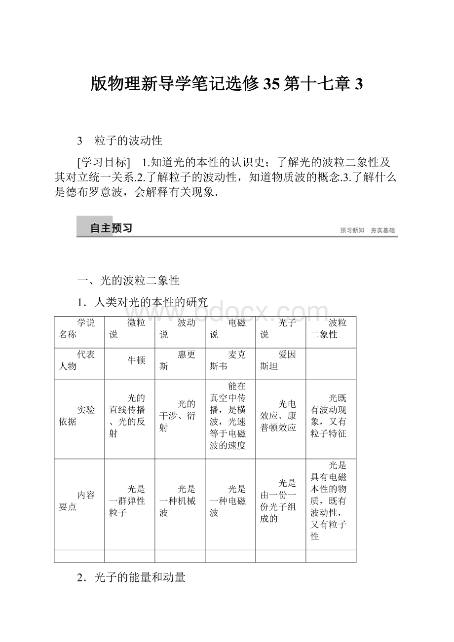 版物理新导学笔记选修35第十七章 3.docx