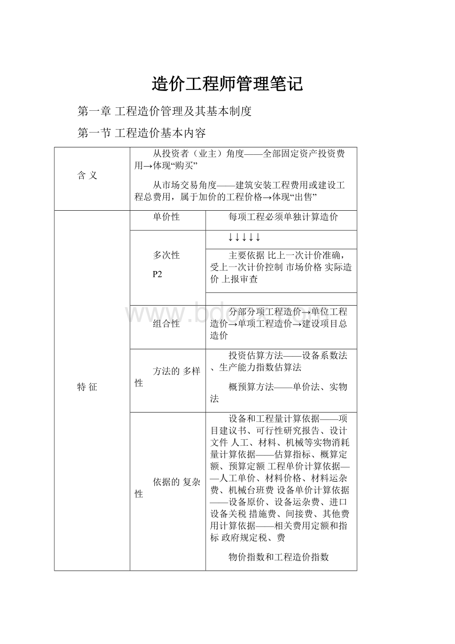 造价工程师管理笔记.docx_第1页