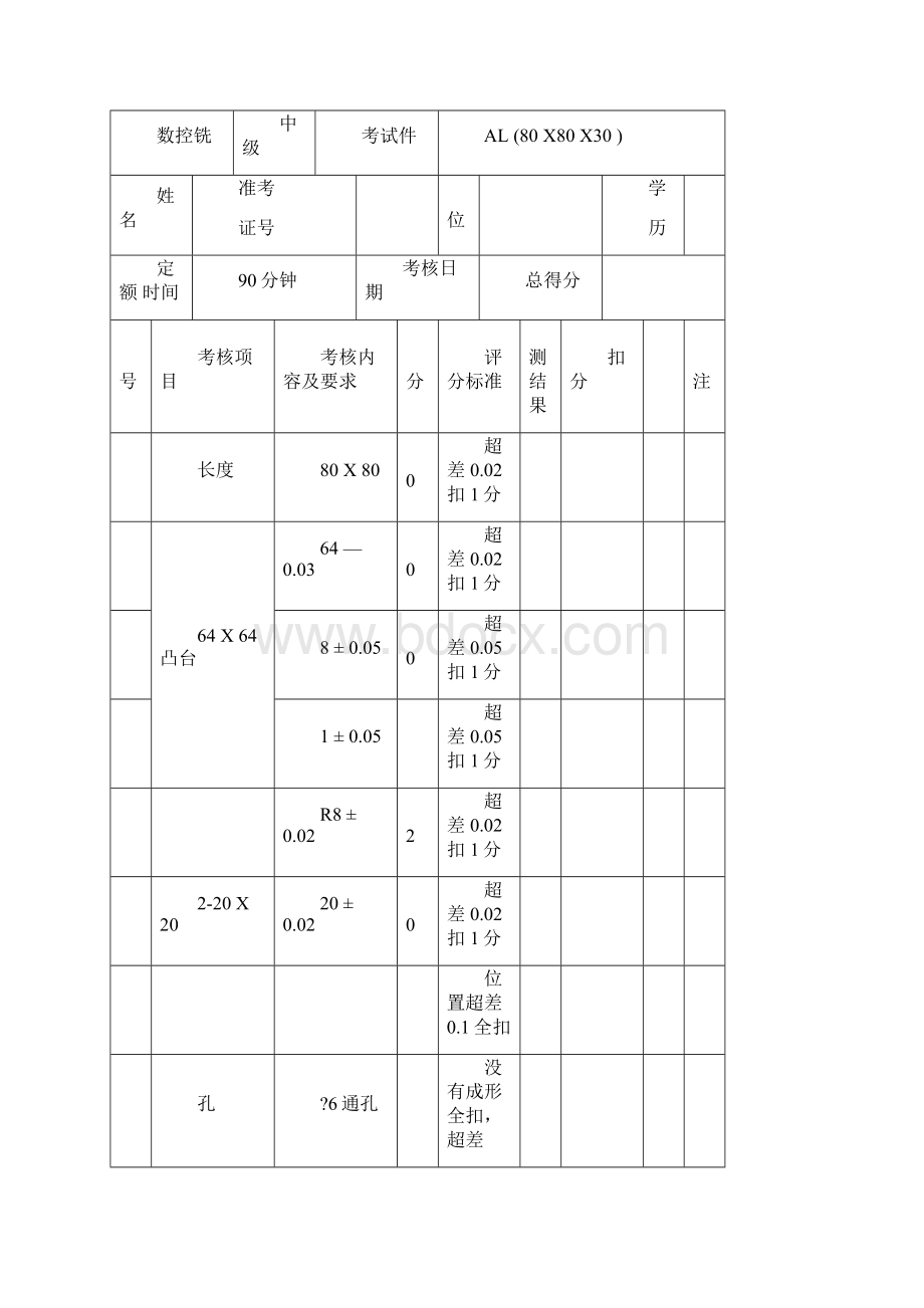 数控铣床中级工考证训练题.docx_第3页