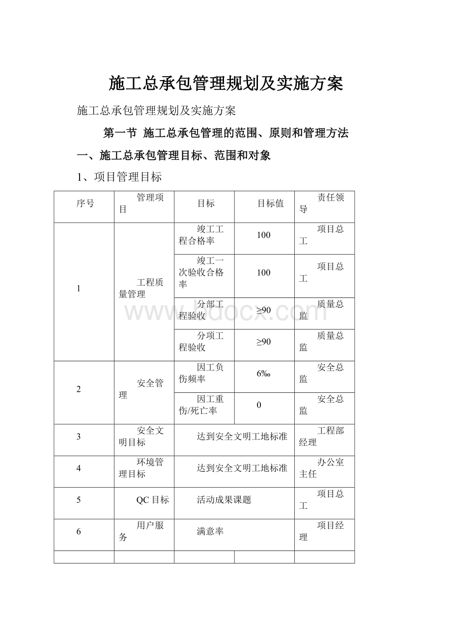 施工总承包管理规划及实施方案.docx