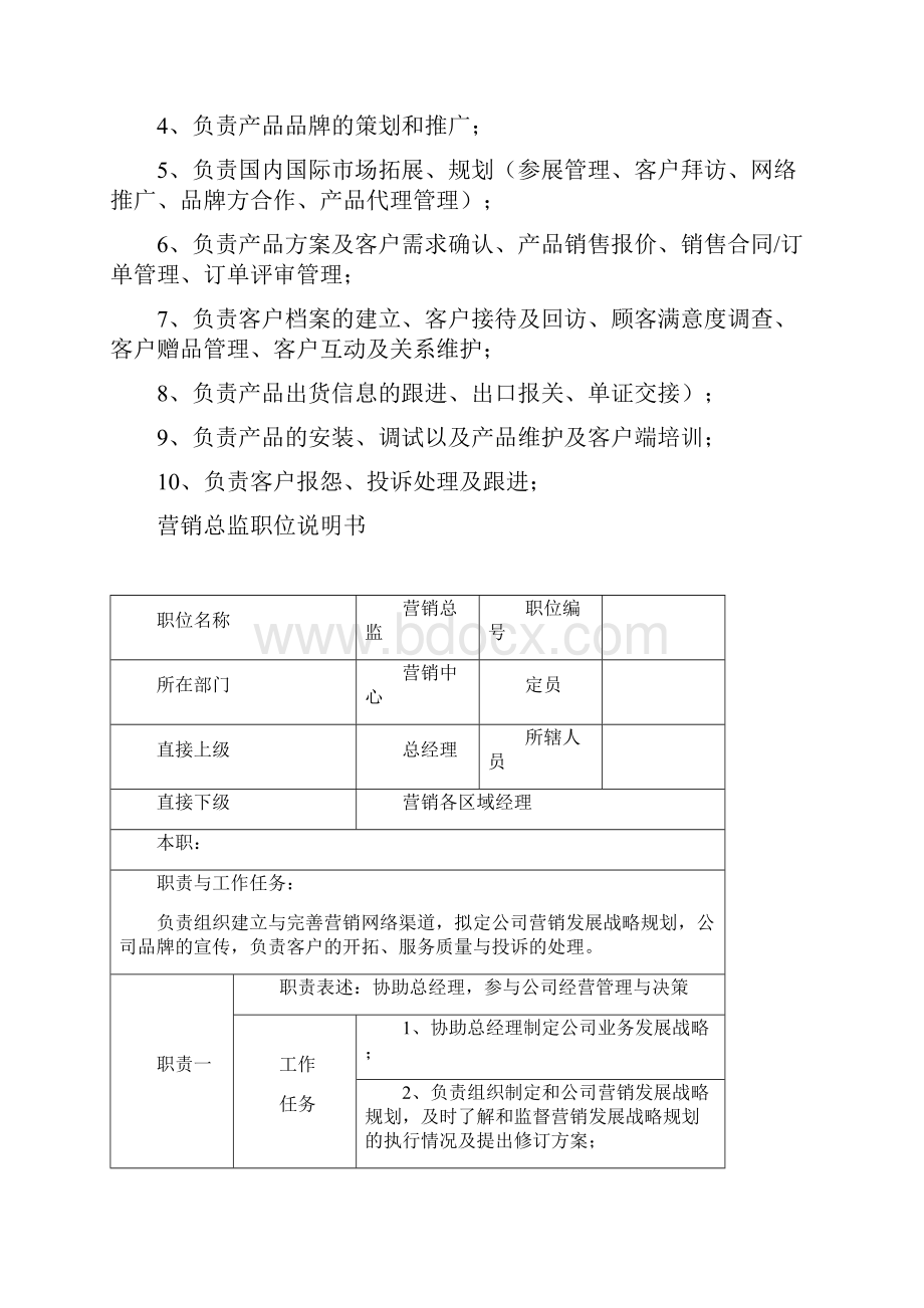 营销中心各岗位职位说明书1.docx_第2页