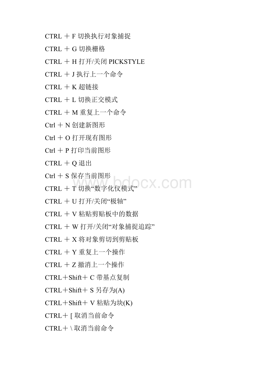 AutoCAD 常用快捷键.docx_第2页