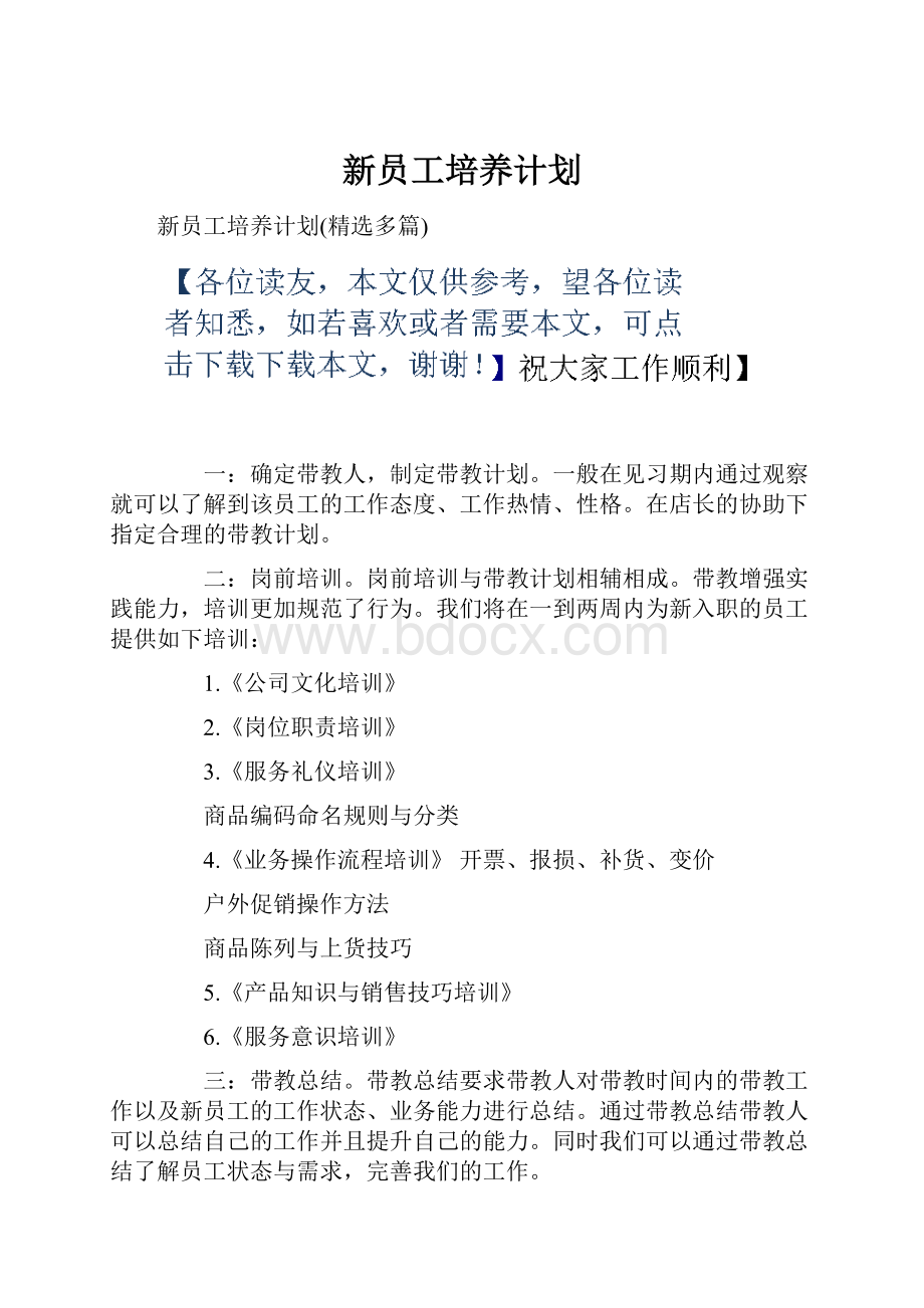 新员工培养计划.docx_第1页