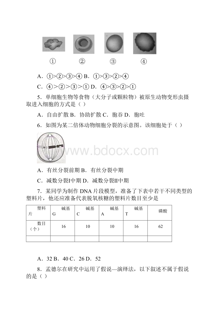 辽宁省大连市旅顺口区学年高一下学期期末生物试题含答案解析.docx_第2页