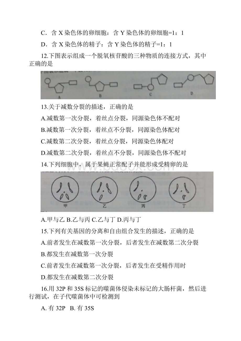 生物山西省太原市学年高一下学期期中考试.docx_第3页