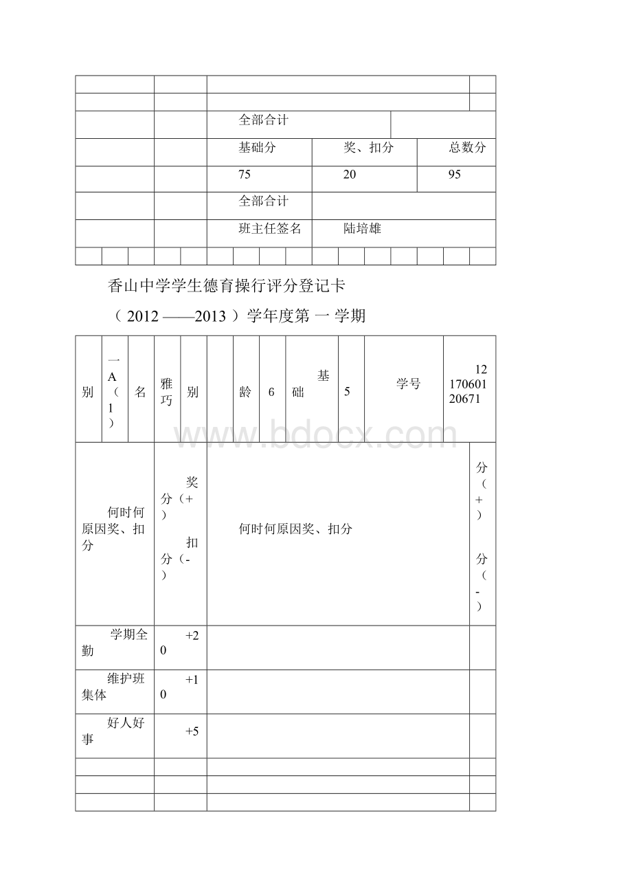 香山中学学生德育操行评分登记卡.docx_第3页