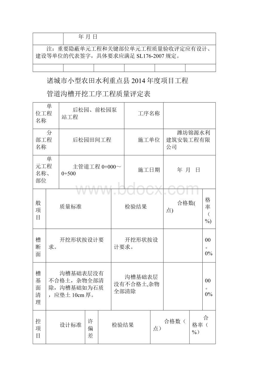 管道安装工程单元验收评定表范本模板.docx_第3页