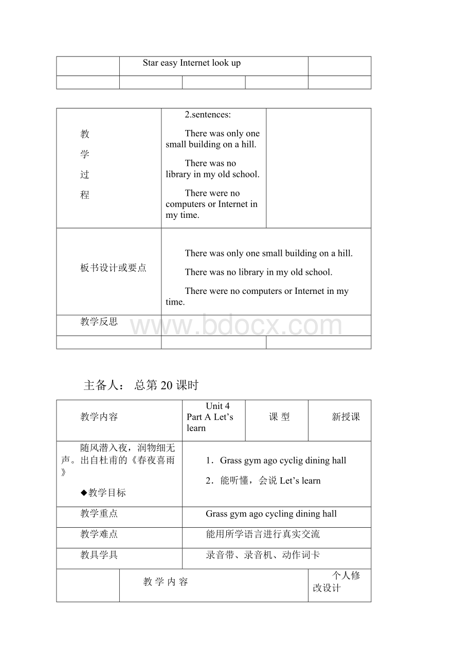 六年级下册PEP4 Unit 4 教案全教案与教学反思.docx_第2页