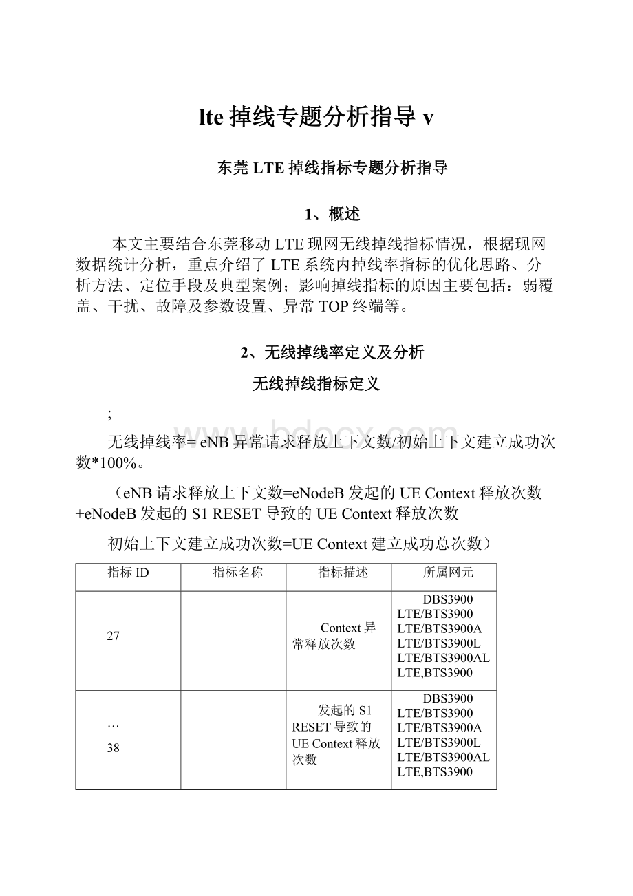 lte掉线专题分析指导v.docx_第1页