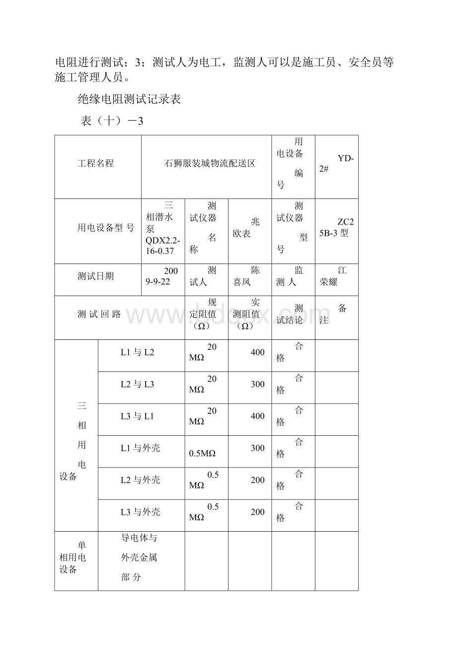 绝缘电阻测试记录表25546.docx_第2页