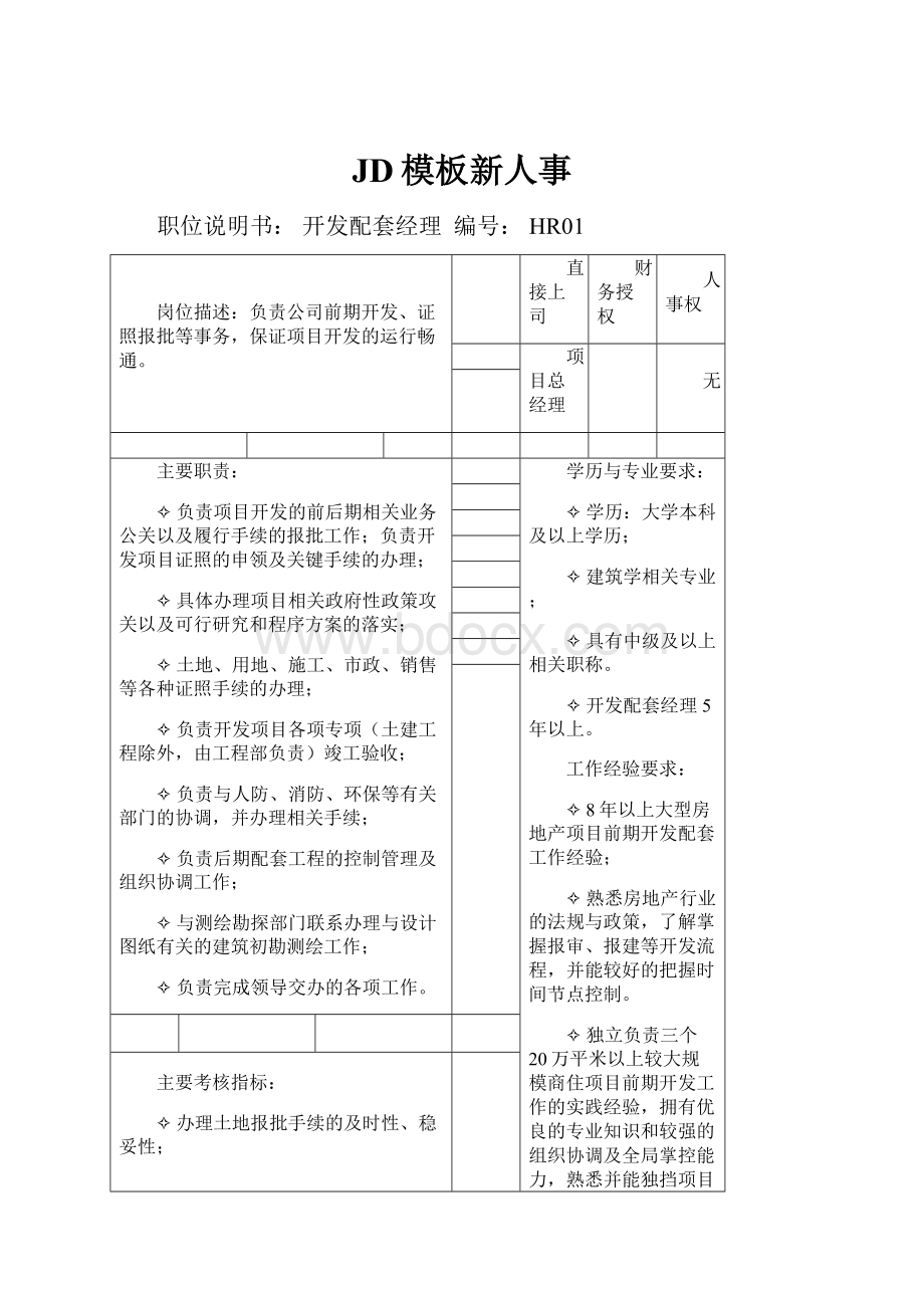 JD模板新人事.docx