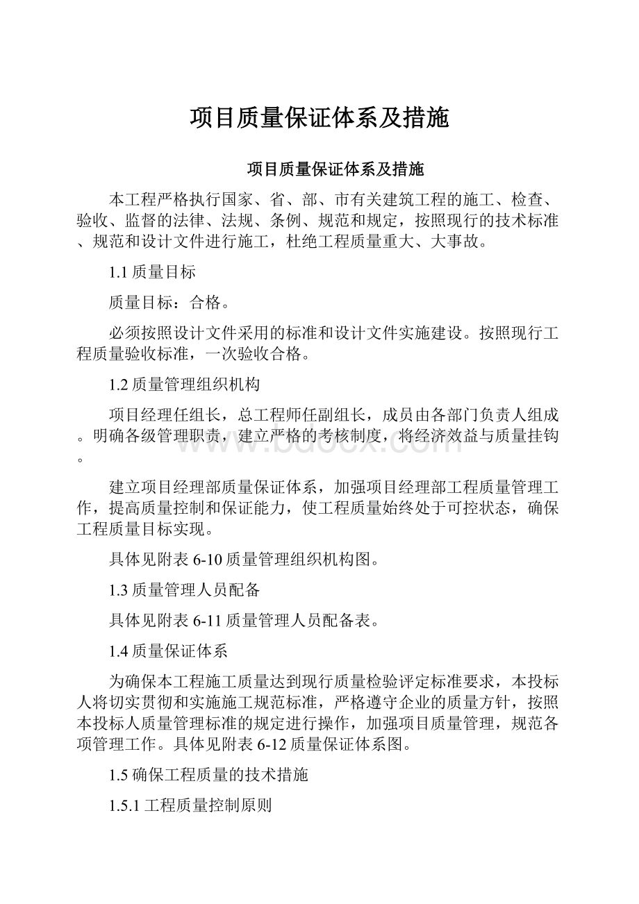 项目质量保证体系及措施.docx