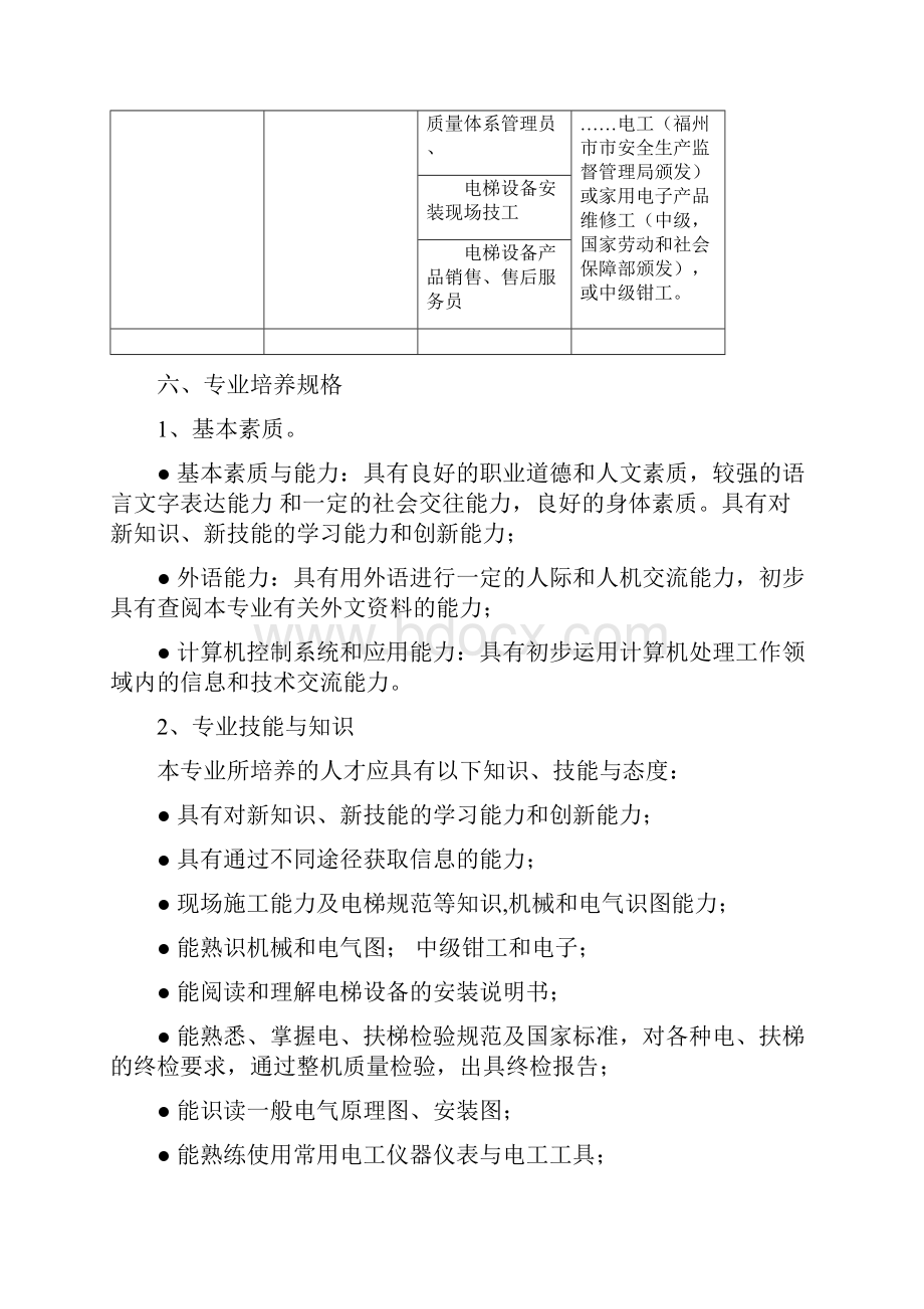 《电梯安装与维修》专业实施性教学计划.docx_第2页