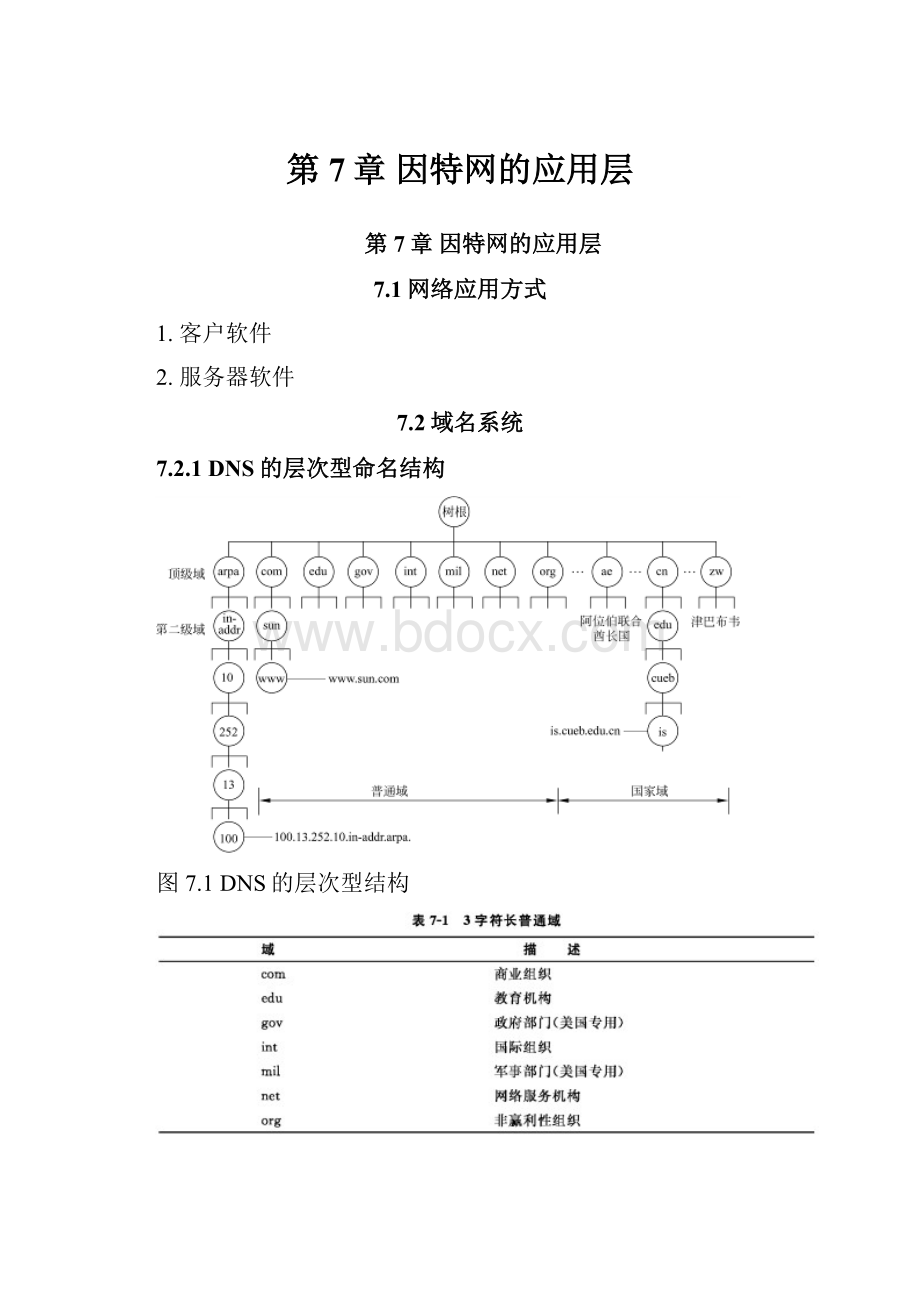 第7章 因特网的应用层.docx