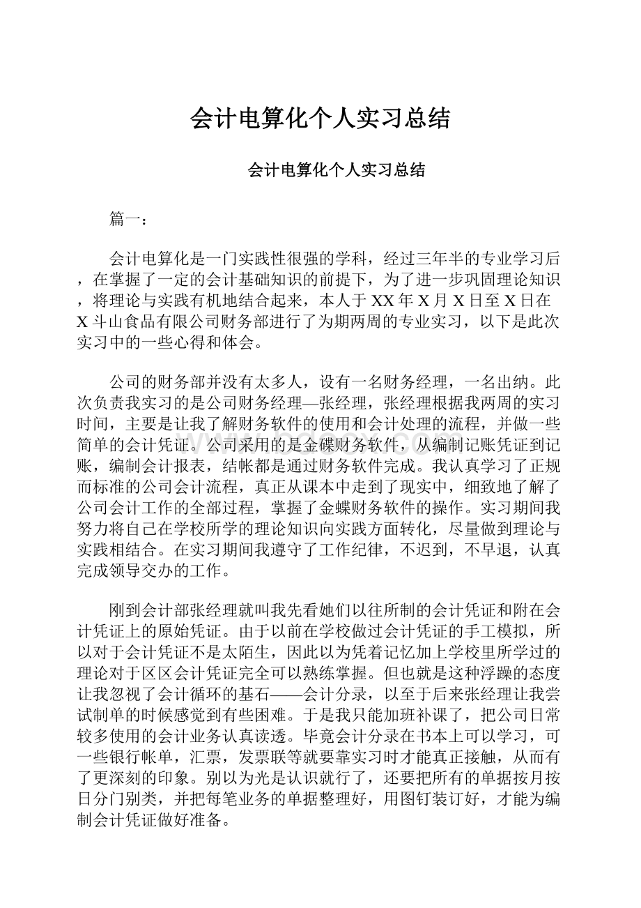 会计电算化个人实习总结.docx