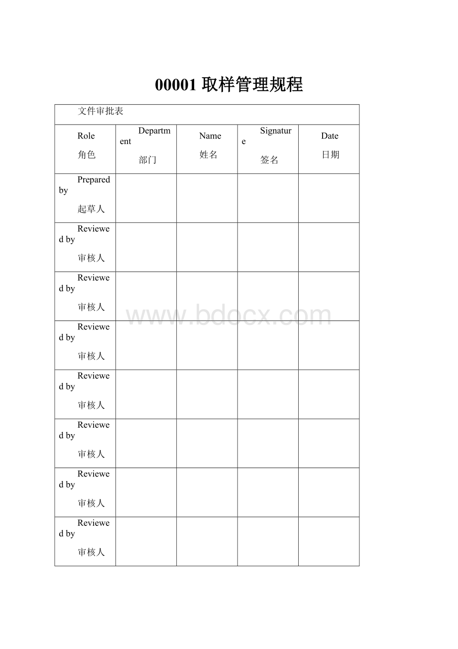 00001 取样管理规程.docx_第1页